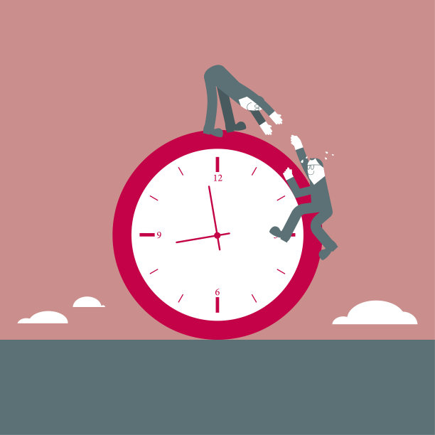 两个人爬上了钟。图片下载