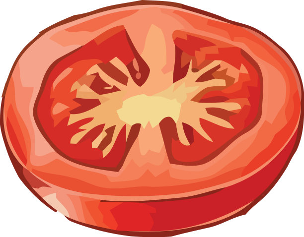 多汁的成熟番茄片——美味佳肴图片下载