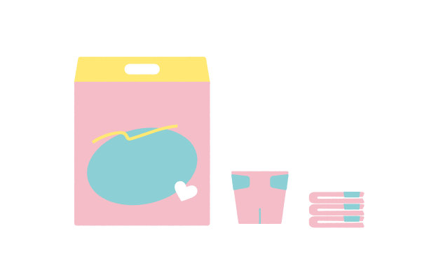 一次性纸尿裤插画材料图片下载