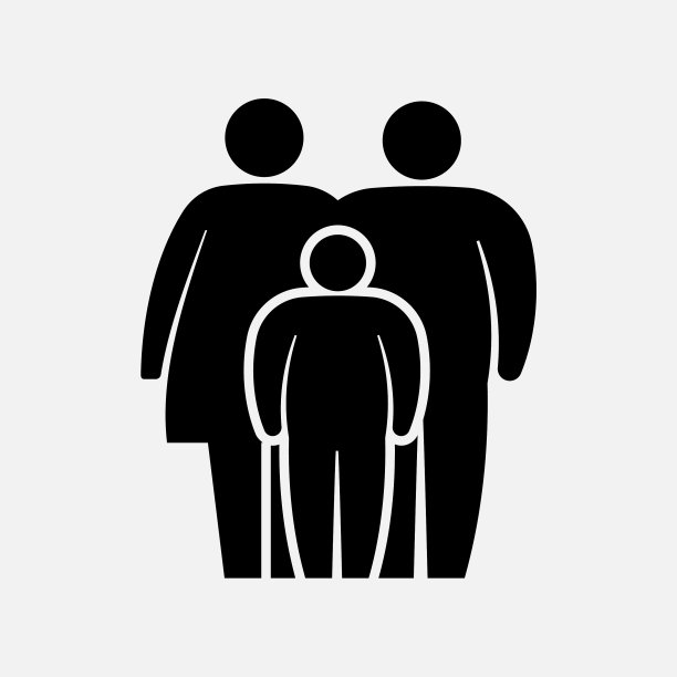 超重的家庭偶像肥胖的女人，男人，女孩和男孩图片下载