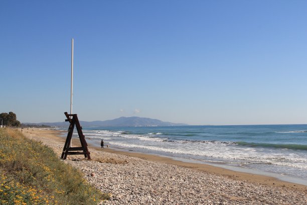 海滩上阳光明媚的照片图片下载