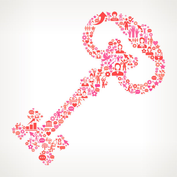 老关键妇女权利和女性赋权图标模式图片下载