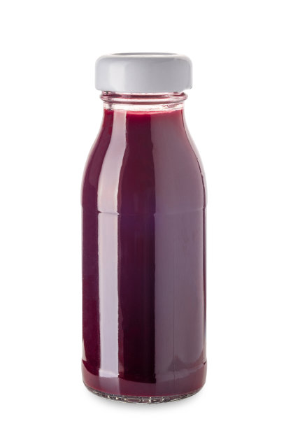蓝莓汁装在玻璃瓶里图片下载