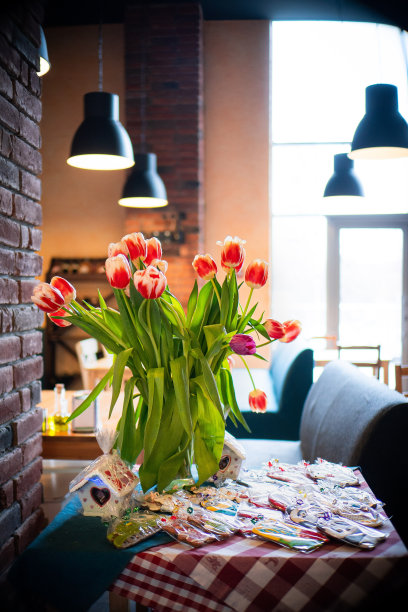 明亮和华丽的花的花束可爱的红色花情人节。特写照片图片下载