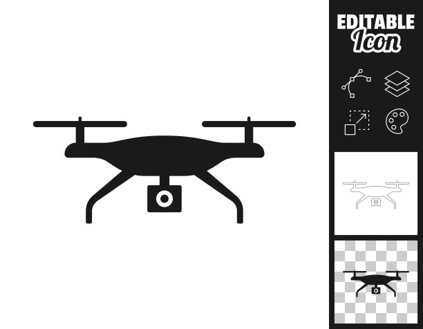 无人机与相机。图标设计。轻松地编辑图片下载