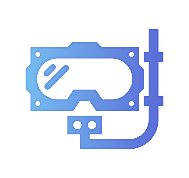 潜水更深的渐变颜色和剪纸风格图标设计图片下载