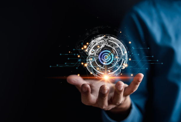 数字商业全球大数据链接科技连接网络战略规划和发展金融银行营销理念。商人利用虚拟世界管理企业。图片下载