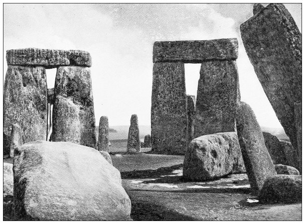 英国的古董旅行照片:巨石阵图片下载