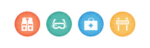 工作安全相关图标。向量符号说明。图片下载