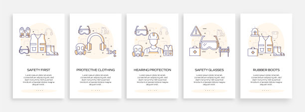 带有图标的移动应用页面屏幕。用户体验，用户界面设计模板矢量插图图片下载