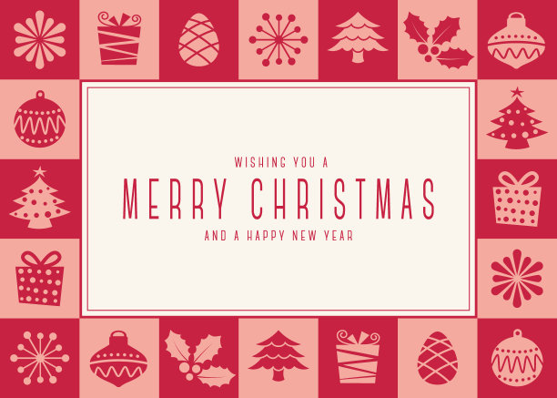 圣诞图标框的贺卡-红色的颜色图片下载