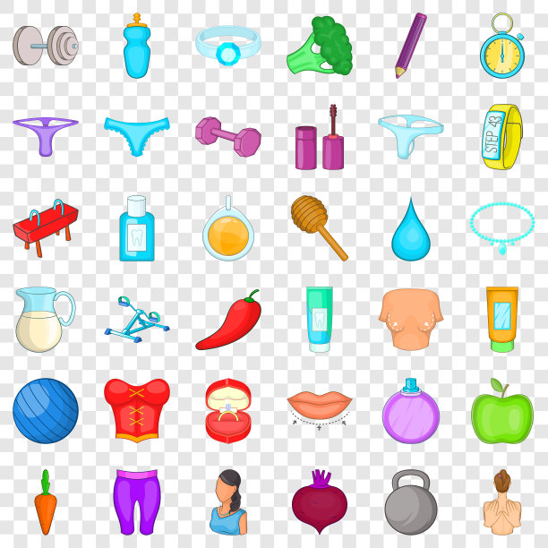 花椰菜图标设定了卡通风格图片下载