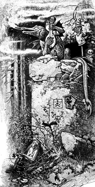 有龙和美人鱼的童话风景- 1896图片下载