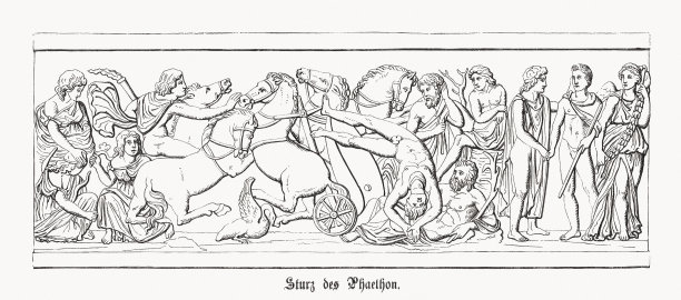 《法厄同的陨落》，木刻，1868年出版图片下载