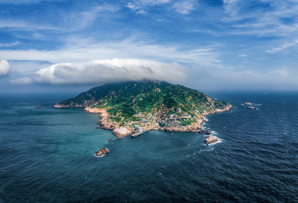 中国浙江舟山东福山岛航拍全景图片下载