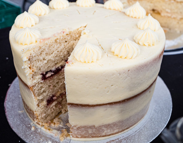 奶油冰海绵蛋糕在工匠市场出售-英国庄严的家图片下载