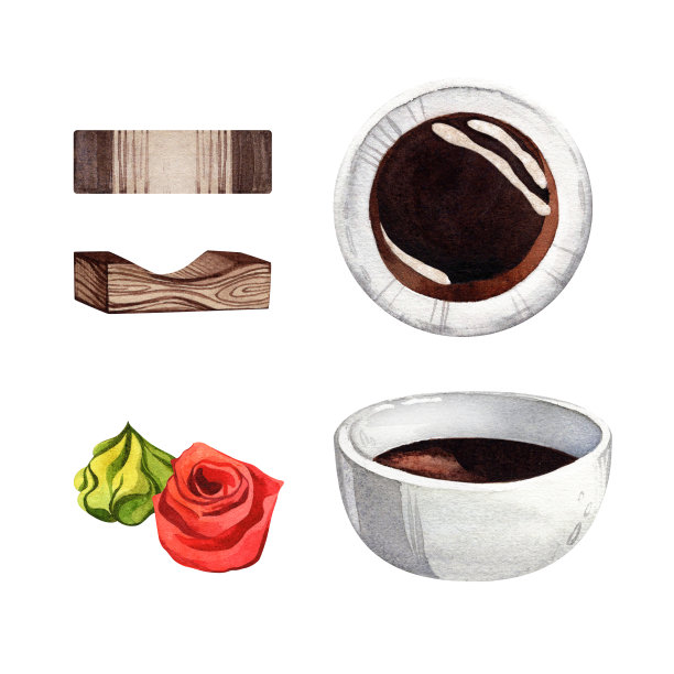 亚洲菜:亚洲菜中的菜酱油，筷子架，姜。水彩插图。孤立的白色背景。亚洲食品。图片下载