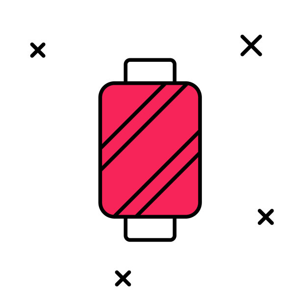 在白色背景上孤立的线轴图标上的缝纫线。纱线轴。线程筒子。向量图片下载