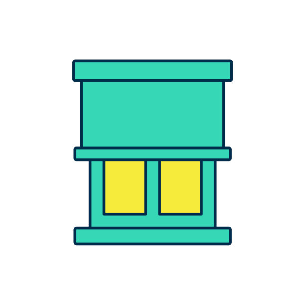 填充轮廓窗与窗帘在房间图标孤立的白色背景。向量图片下载