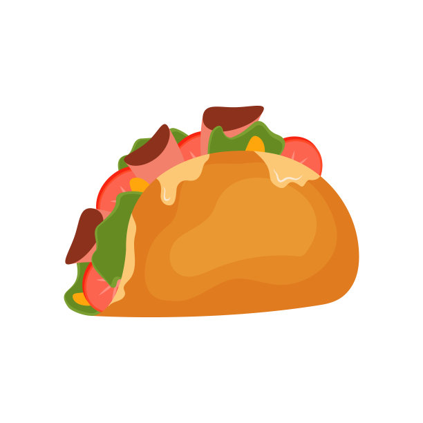 三明治。快餐。肉丸三明治，卷饼和传统的火腿和奶酪吐司。矢量剪贴画插图图片下载