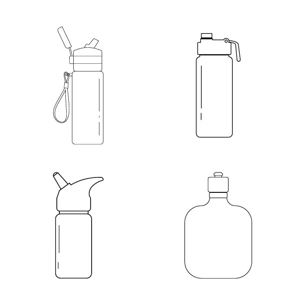 饮用水瓶图标矢量图片下载