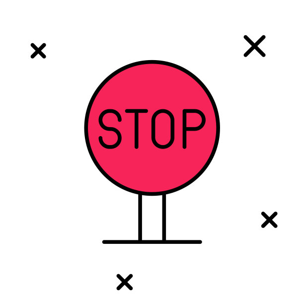 白色背景上孤立的停止标志图标。交通法规警告停车标志。向量图片下载
