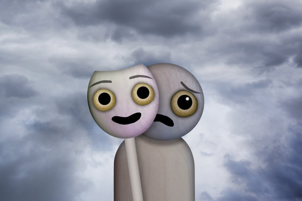 心理健康——选择戴上快乐的面具来隐藏负面情绪。图片下载