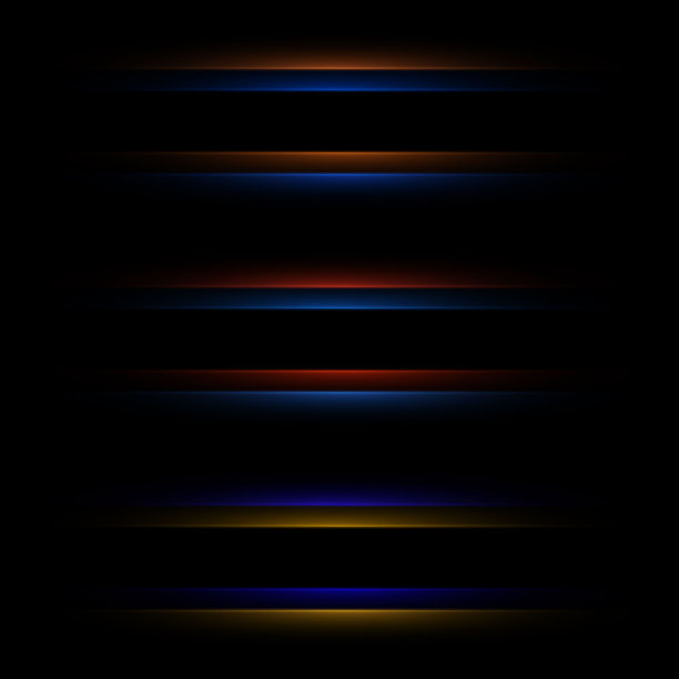 一组水平的亮点。激光束，水平光束。图片下载