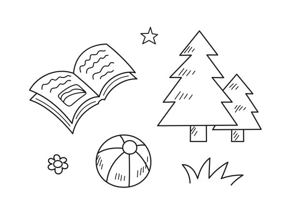 涂鸦着色页集矢量图片下载