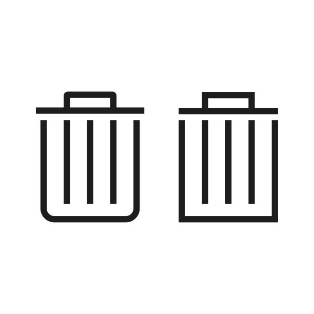 垃圾桶图标集。废纸篓，废纸图标。矢量插图。每股收益10。图片下载