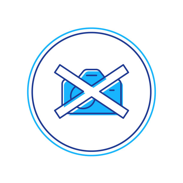 禁止标志没有视频录制图标孤立在白色背景。向量图片下载