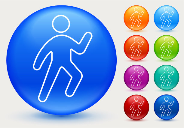 一个男人跳起来的图标图片下载