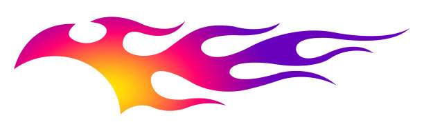 火焰汽车贴花消防汽车贴纸矢量艺术剪影图形在白色背景图片下载