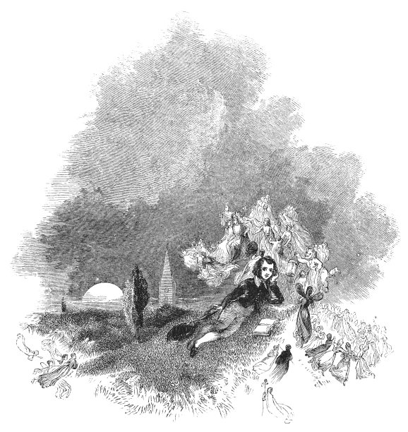 年轻的威廉·莎士比亚阅读和思考故事图片下载