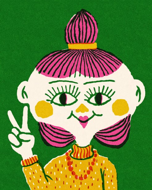 举着和平手势的女人图片下载