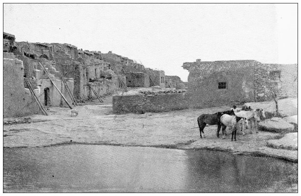 大峡谷的古董旅行照片:雨水盆地，阿科马图片下载