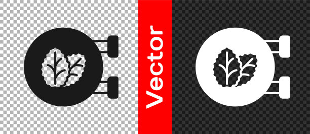 黑色烟叶商店图标隔离在透明的背景。烟叶。向量图片下载