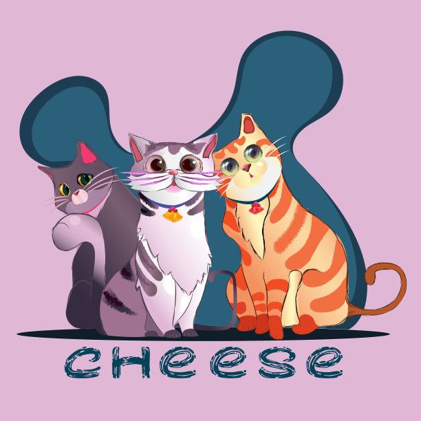 三只猫进入镜头图片下载