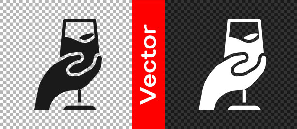 黑葡萄酒品尝，品尝图标隔离在透明的背景。侍酒师。有酒的味道。向量图片下载