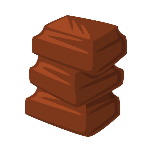 一堆巧克力。美味的甜点，天然食品的成分卡通矢量插图图片下载