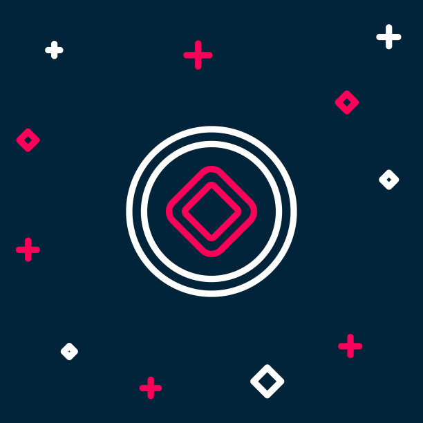 行人民币货币符号图标孤立的蓝色背景。硬币的钱。银行货币标志。现金的象征。色彩缤纷的轮廓概念。向量图片下载