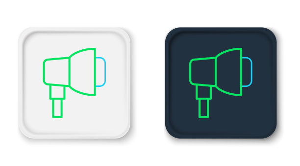 线工作室灯泡在软箱图标孤立的白色背景。阴影反射设计。色彩缤纷的轮廓概念。向量图片下载