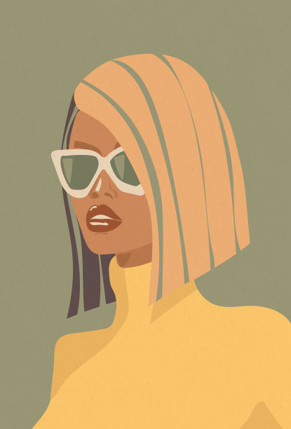 复古风格的戴眼镜肖像图片下载