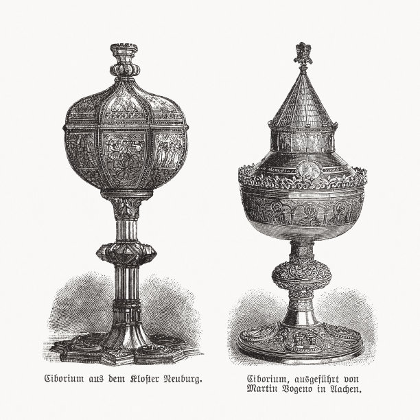 两幅来自奥地利和德国的木刻版画，1893年出版图片下载