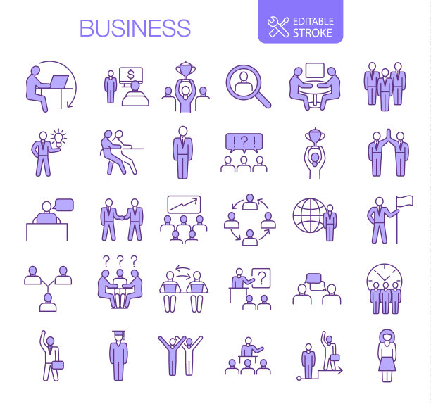 商业图标设置可编辑的描边图片下载