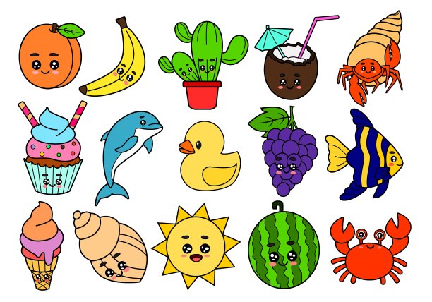 一套可爱的夏季元素图片下载