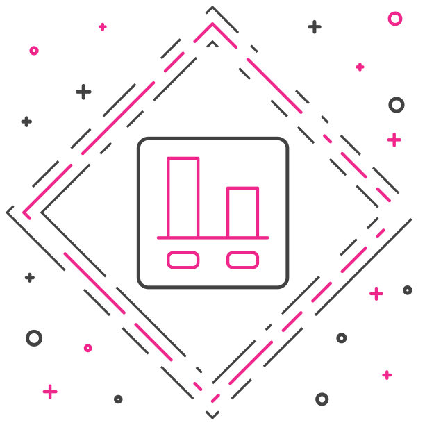 线形图，图表，图表，信息图图标孤立的白色背景。色彩缤纷的轮廓概念。向量图片下载