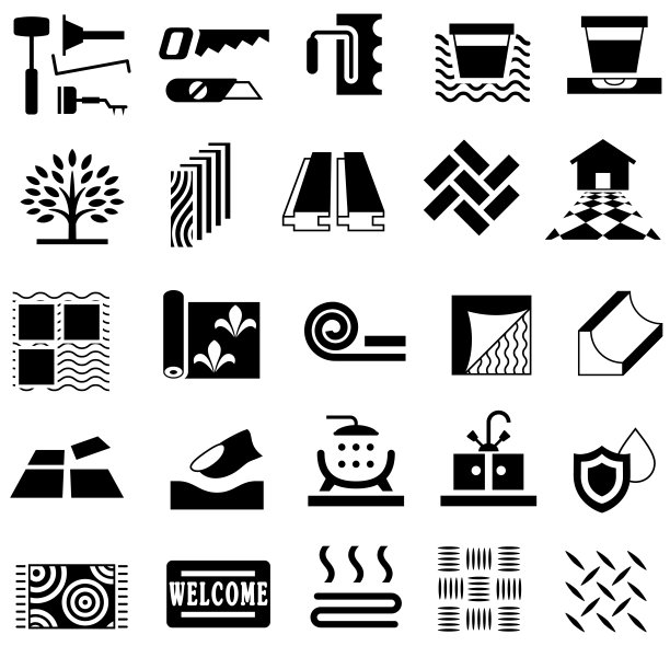 地板材料工具和产品图标图片下载