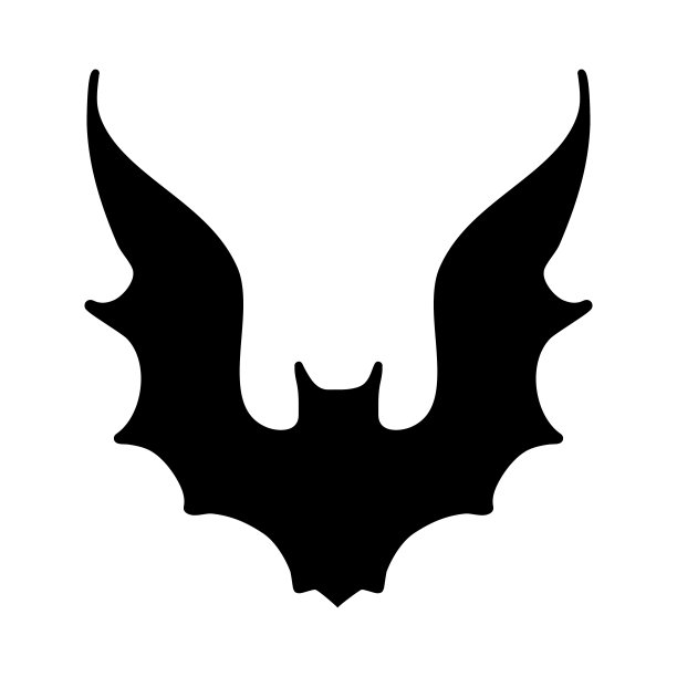 万圣节蝙蝠轮廓矢量设计孤立在白色背景图片下载