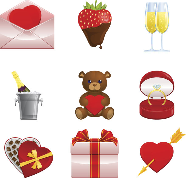 浪漫的图标集图片下载